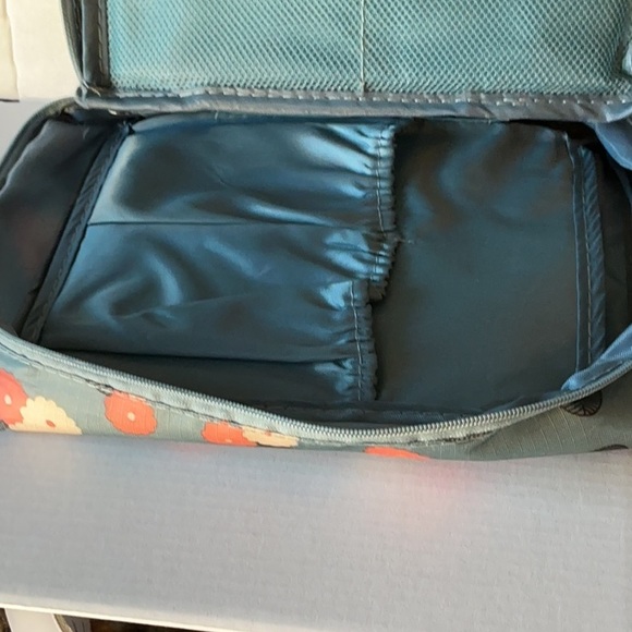 Floral Travel Makeup Organizer Bag Cosmetic Toiletry Case Blue - Picture 4 of 6